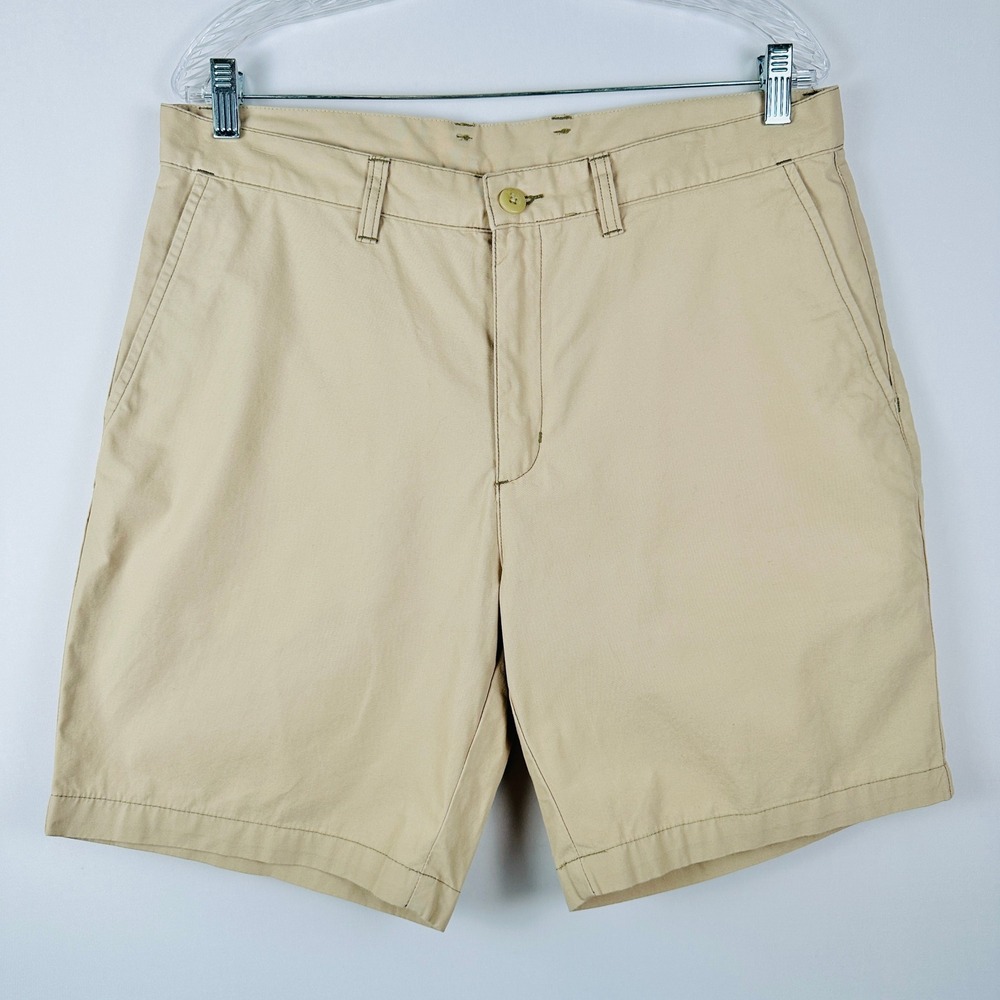 Patagonia Khaki Organic Cotton Casual Shorts Men 34 Sporty Outdoor Hiking Travel